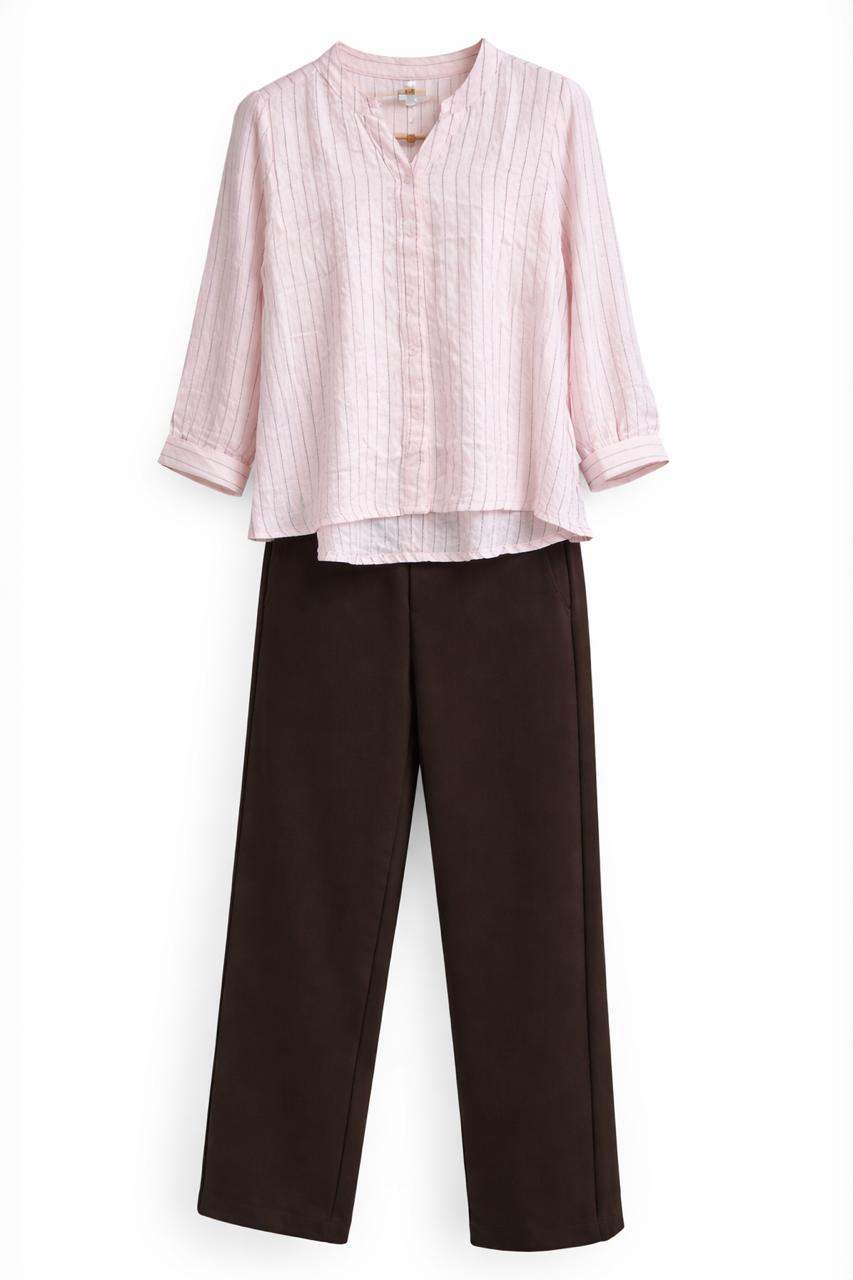 Premium Women Korean Pants with Stylish Stripe Top Combo | Imported Korean Fabric | Casual Party Wear Outfit for Women