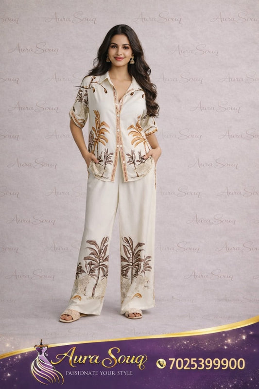 Premium Women Printed Rayon Co-Ord Set | Stylish Ethnic Wear for Women | Casual Party Outfit | Trendy Ladies Fashion Dress